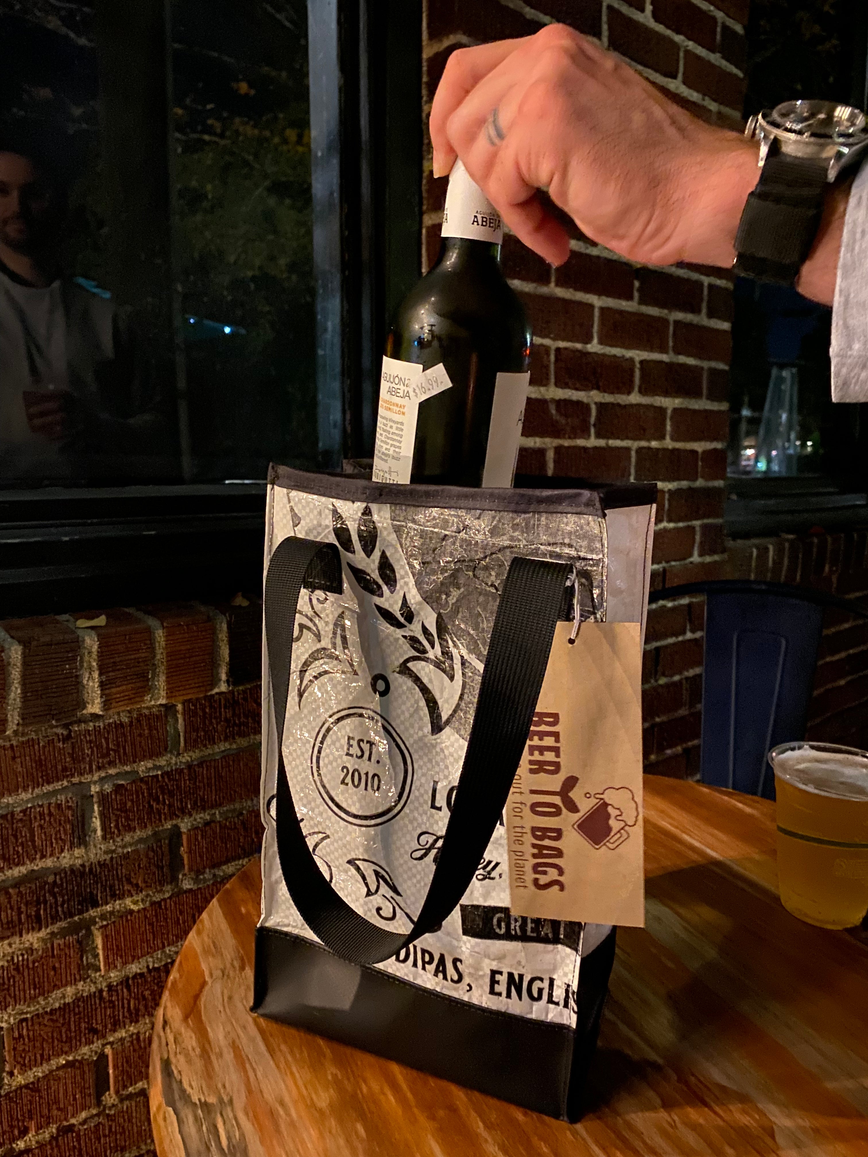 Here For The Beer Drawstring Bag — Hoot Design Studio